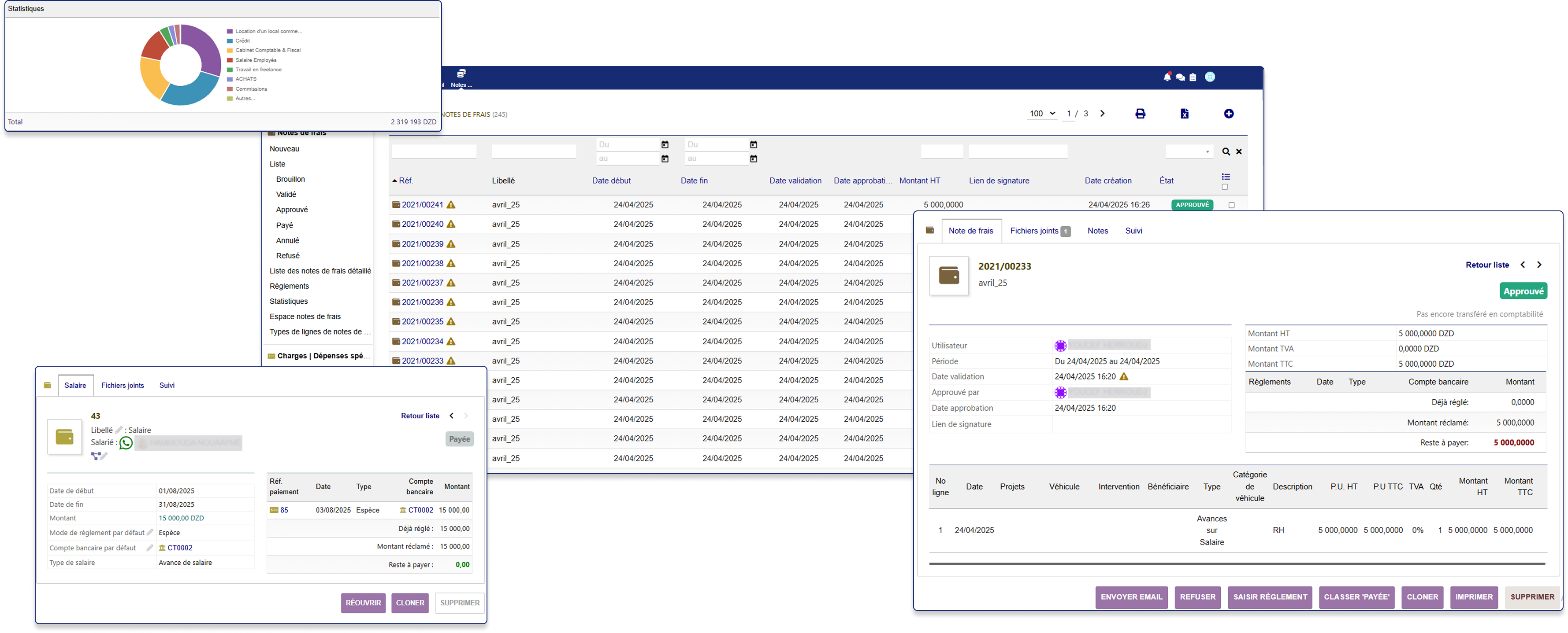 Captures module Note de frais