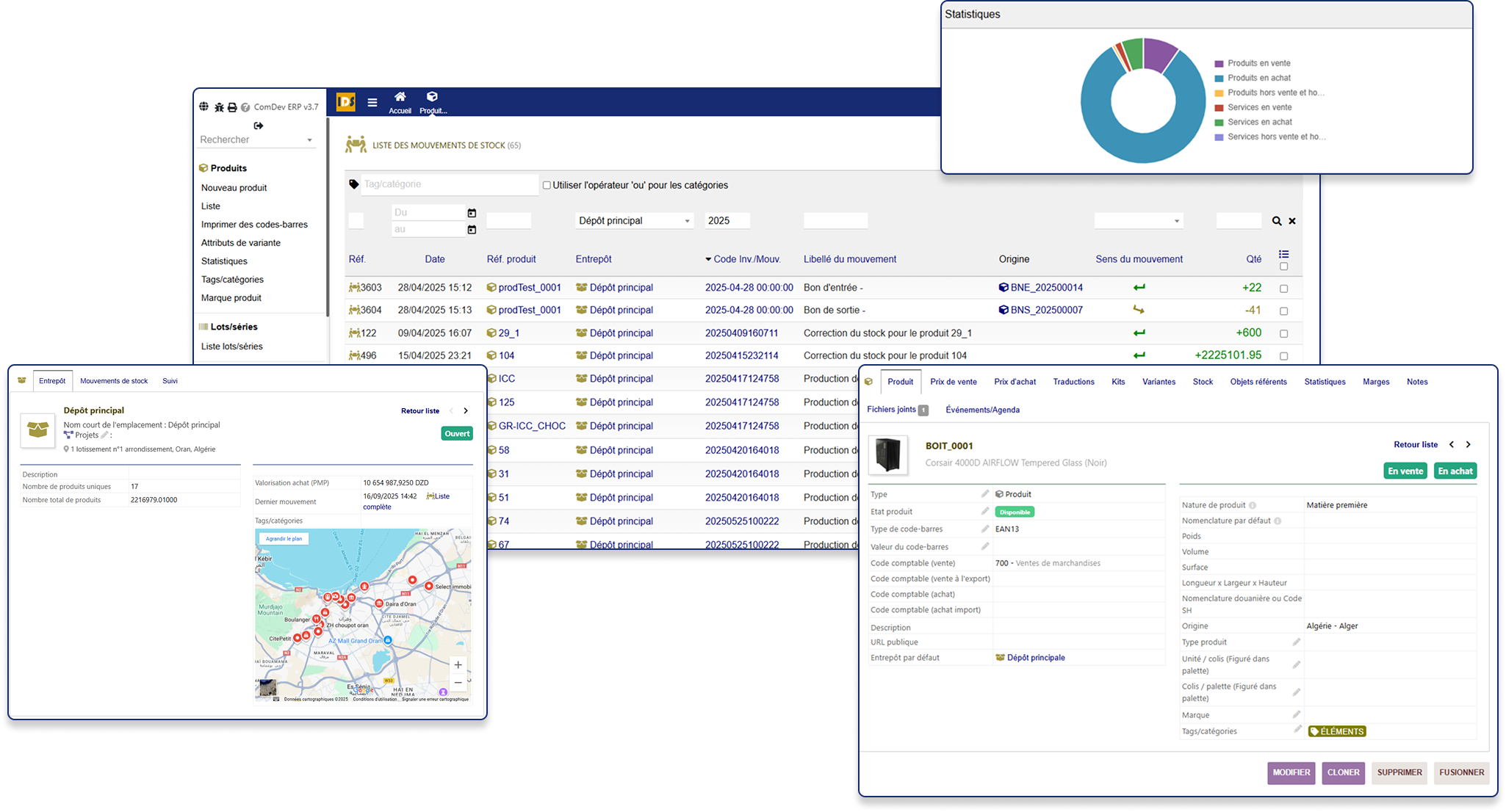 Captures module Gestion de Stock