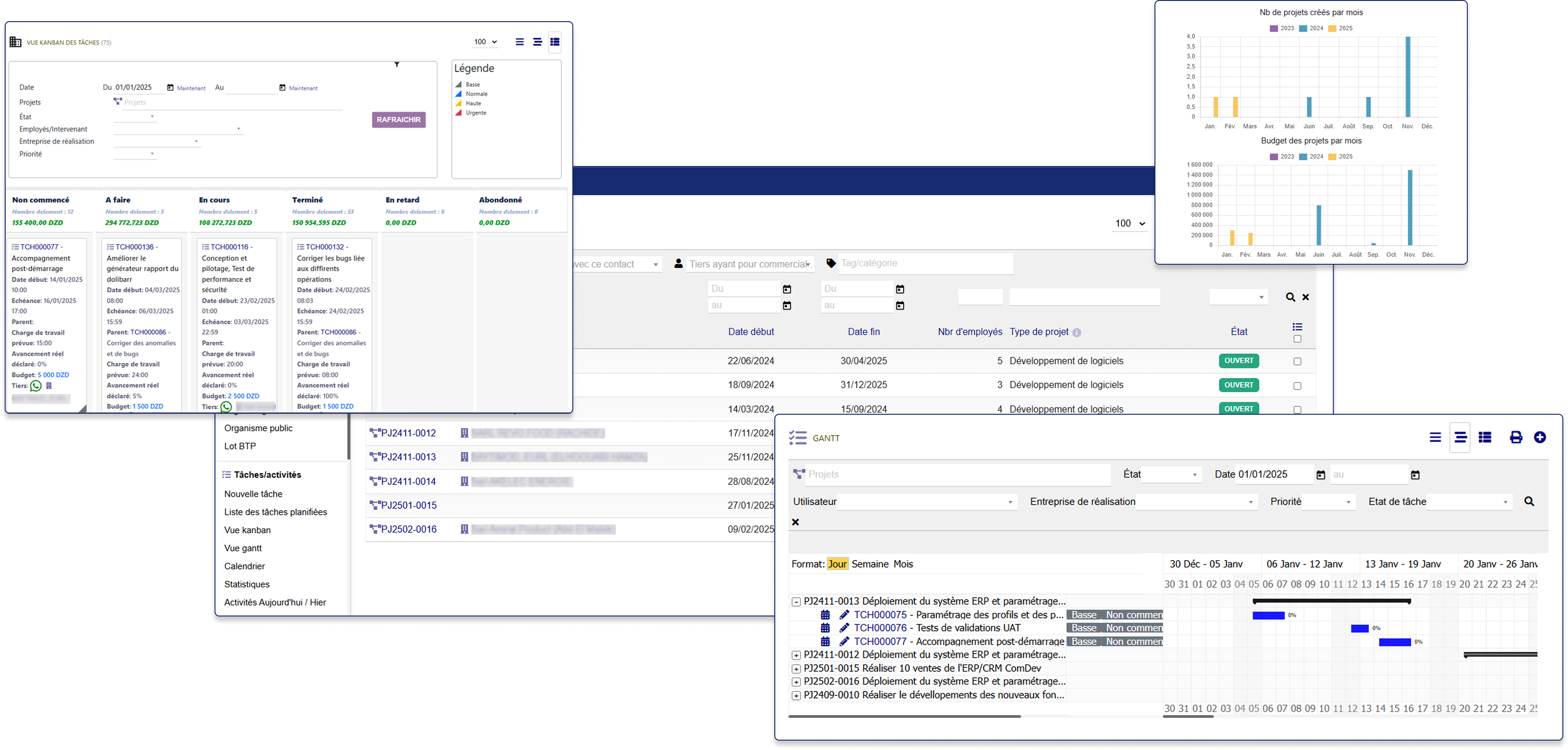Captures module Gestion des Projets